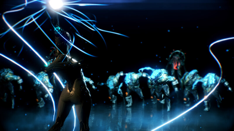 Robotic Figure with Glowing Lines