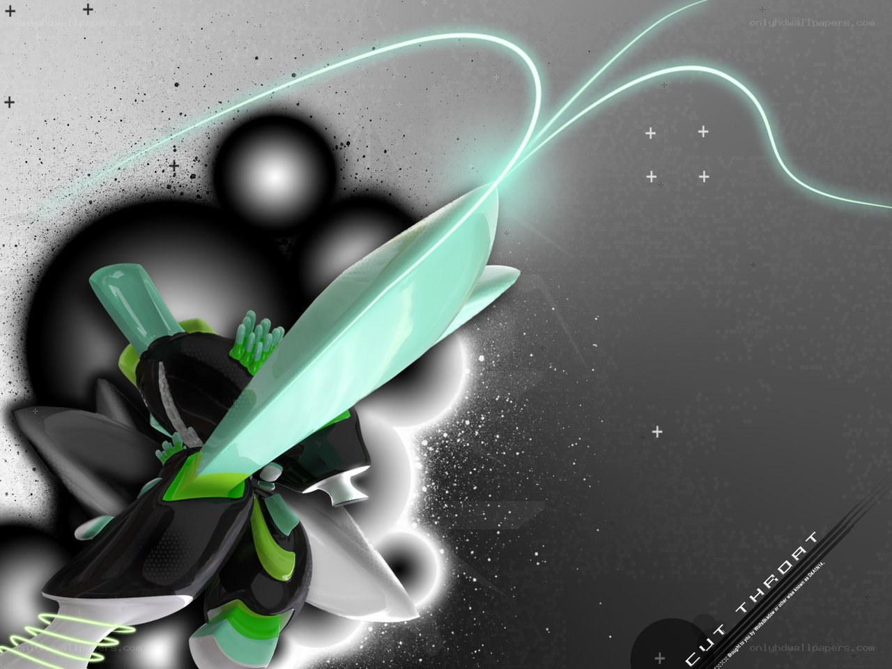 robotic figure with glowing sword