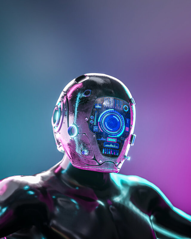 Robotic Figure with Helmet