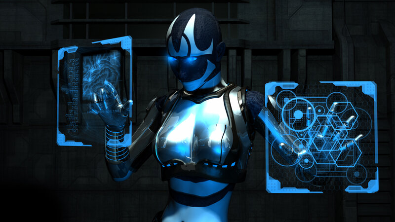 Robotic Figure with Holograms