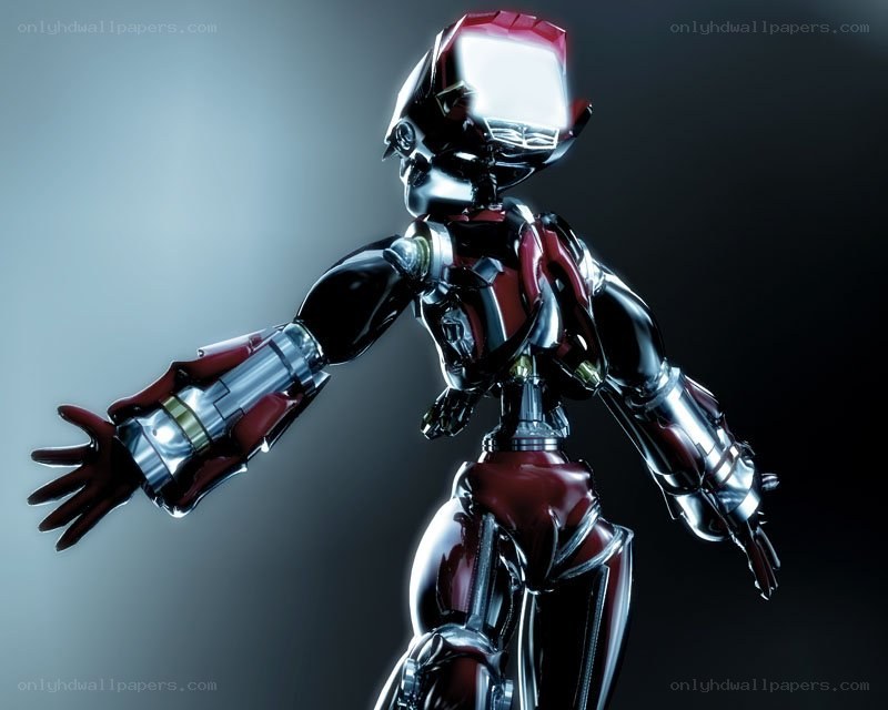 robotic figure with red and silver armor