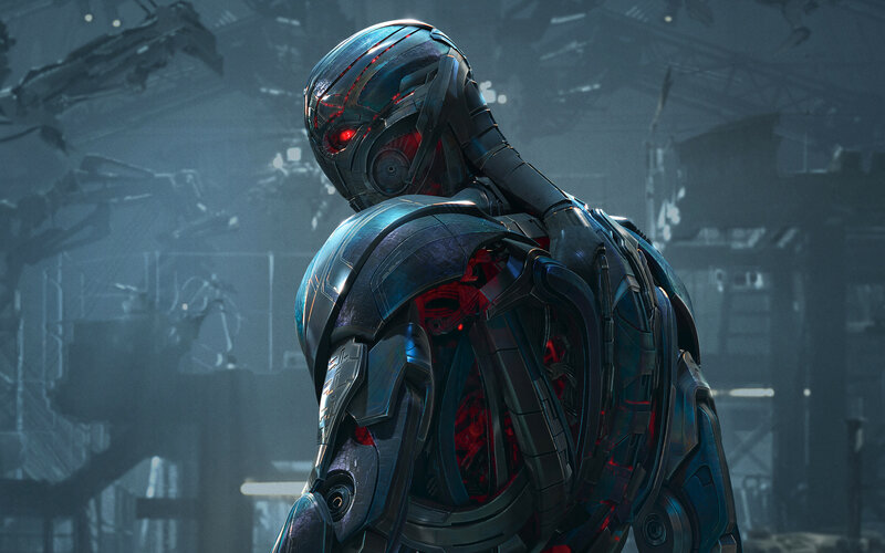 Robotic Figure with Red Lights