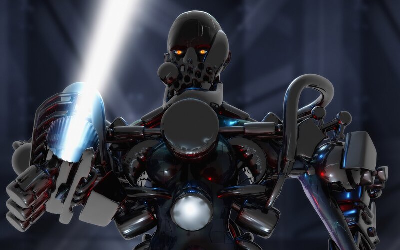 Robotic Figure with Weapon