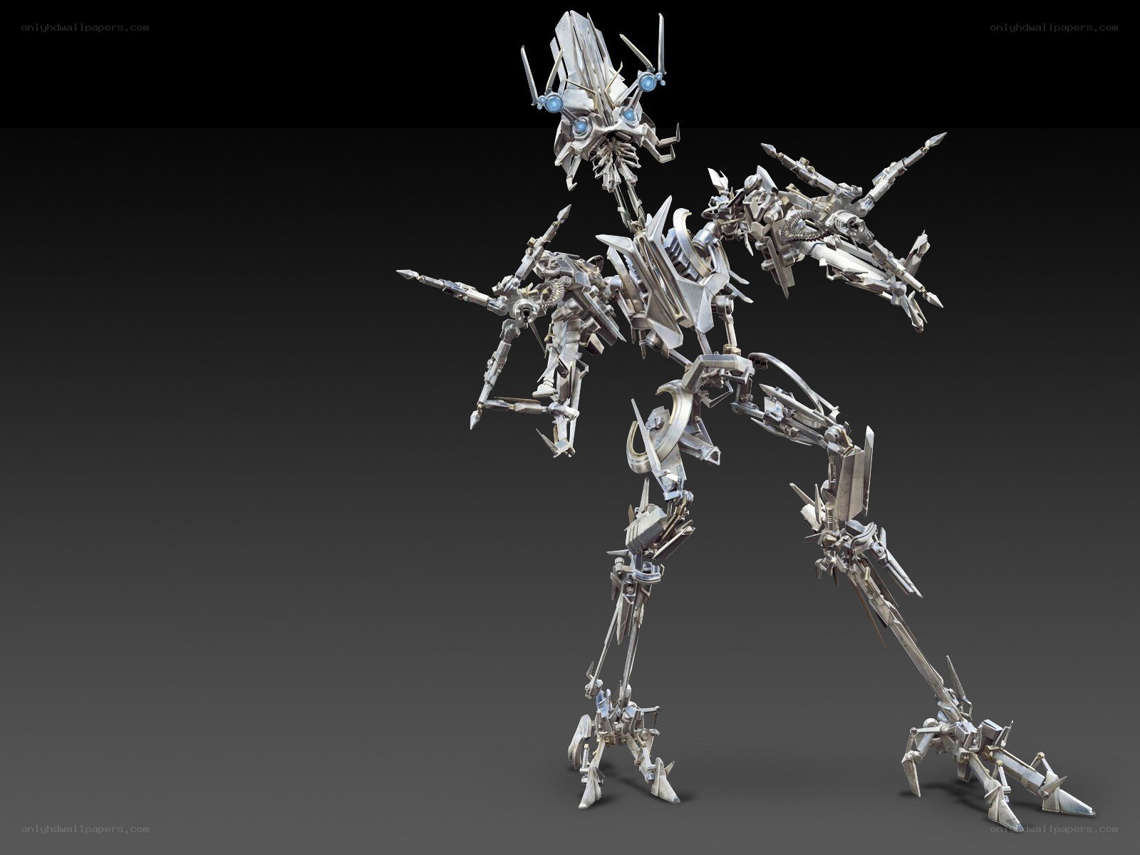 robotic figure with weapons