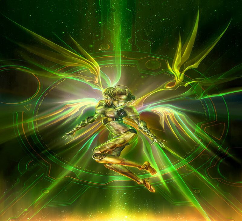 Robotic Figure with Wings — Green
