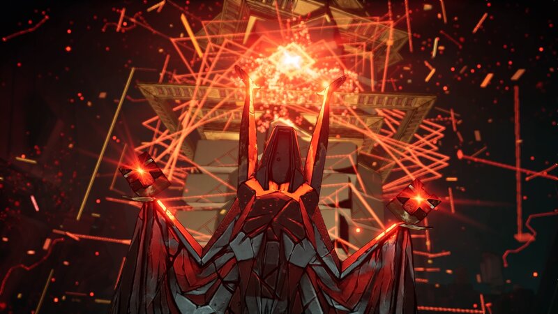 Robotic Figure with Wings — Red