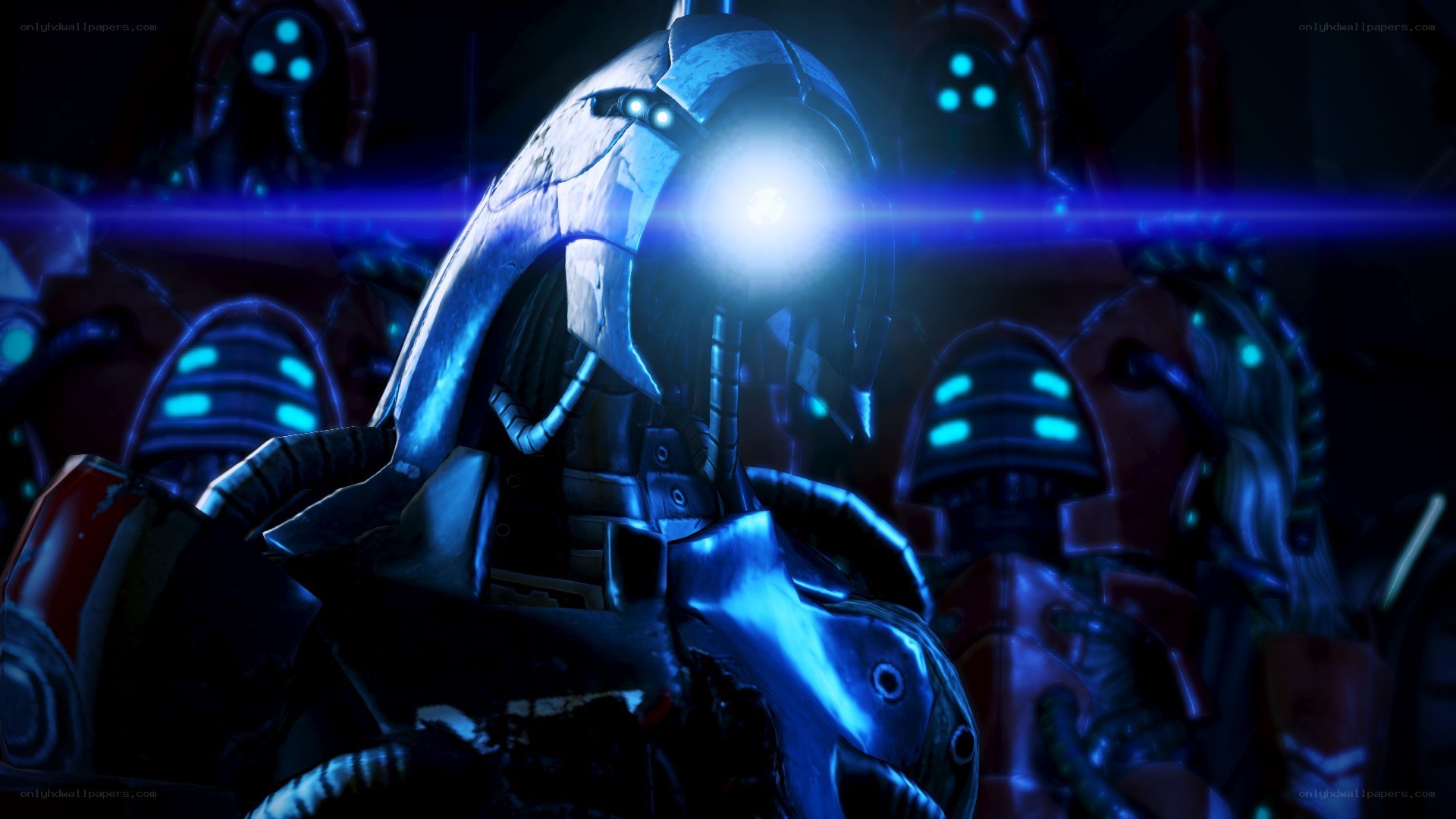 robotic figures in dark setting