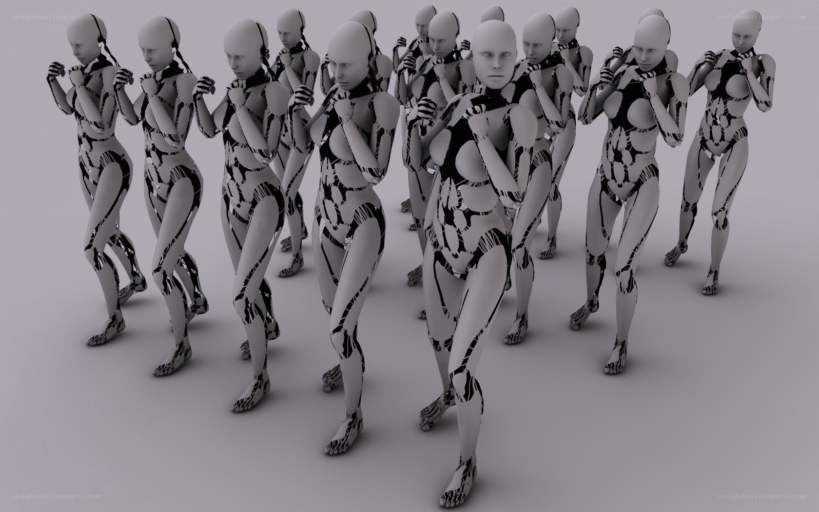 robotic figures in formation