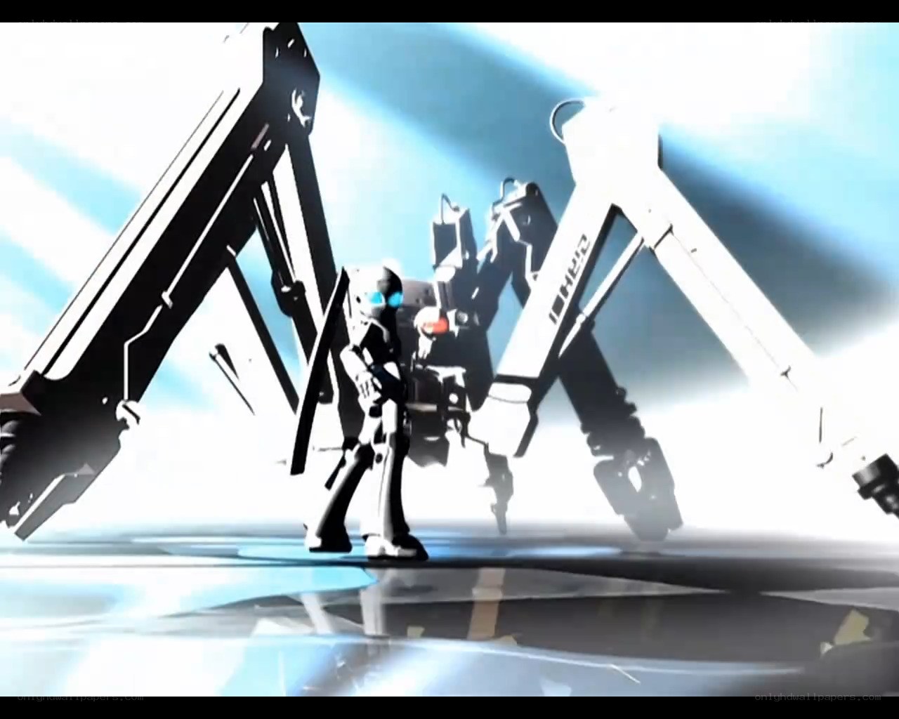 robotic figures in futuristic setting