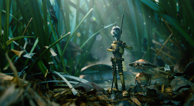 Robotic Figures in Grass