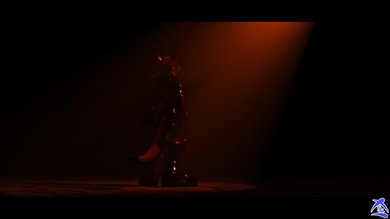 robotic fox in spotlight