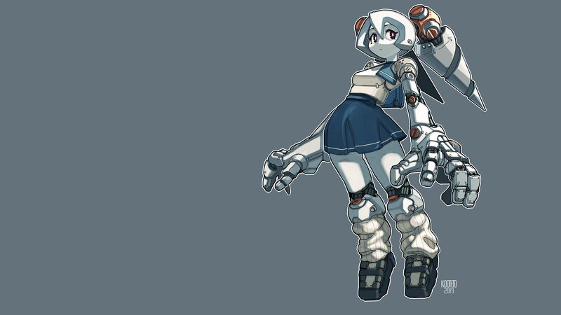 Robotic Girl Character — Gray