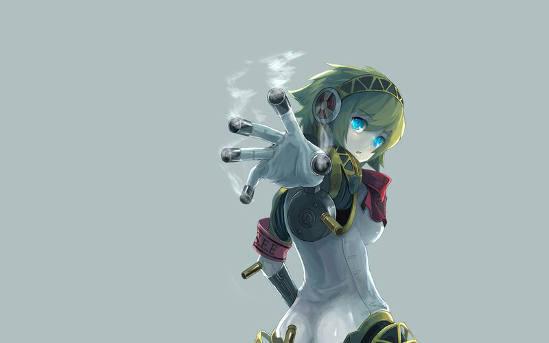 robotic girl with glowing eyes