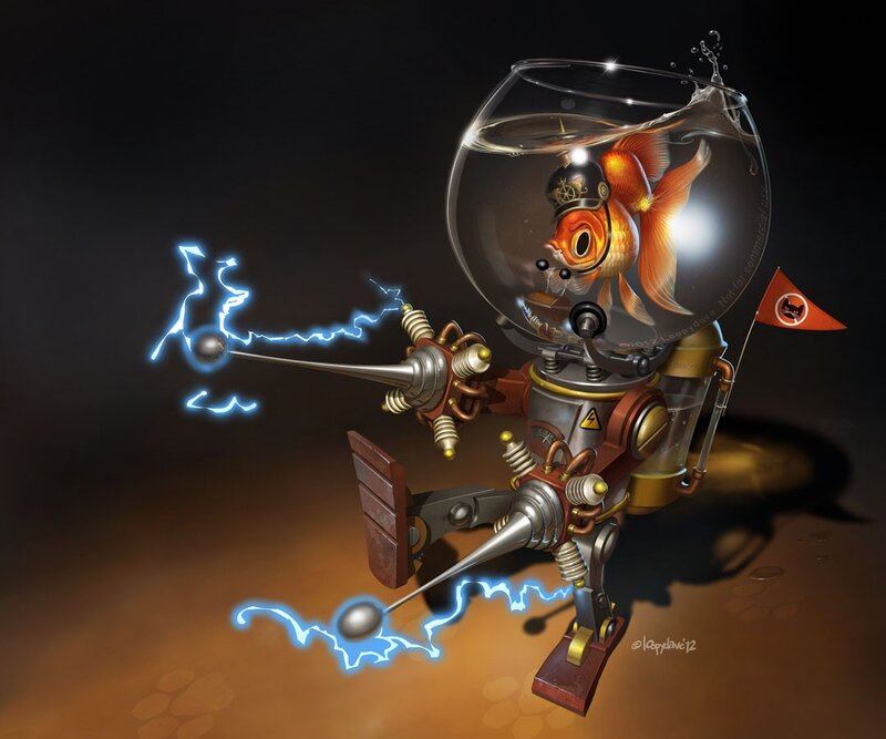 robotic goldfish warrior
