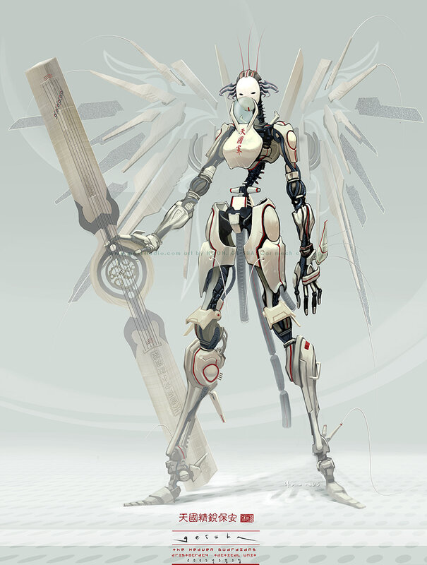 robotic guardian with guitar