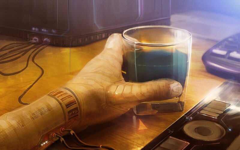 Robotic Hand Holding Glass