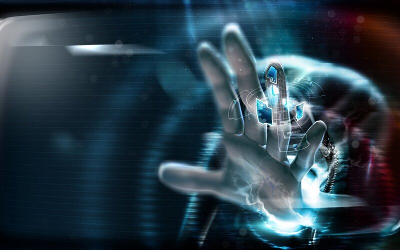 Robotic Hand Interacting — Blue