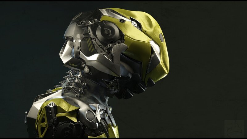 Robotic Head and Shoulders — Yellow