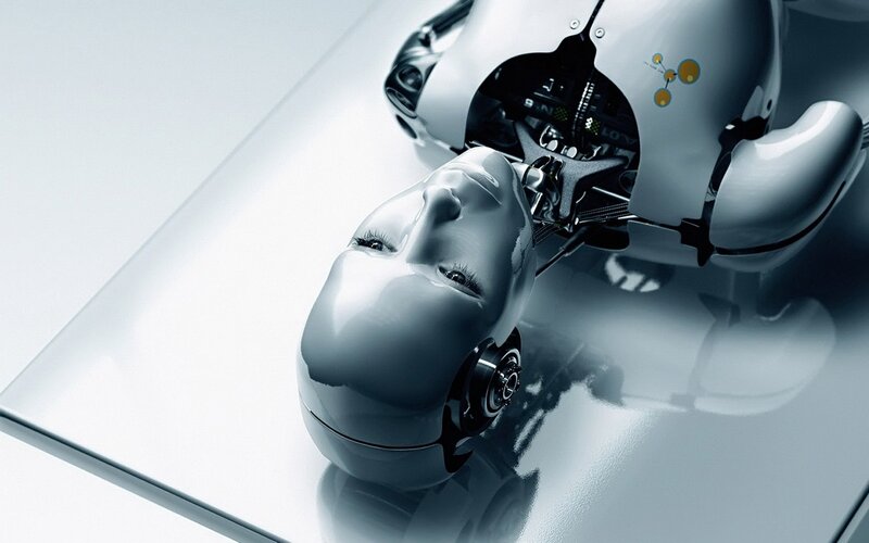 Robotic Head and Torso — White