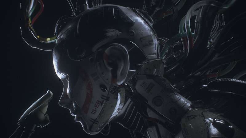 Robotic Head in Darkness