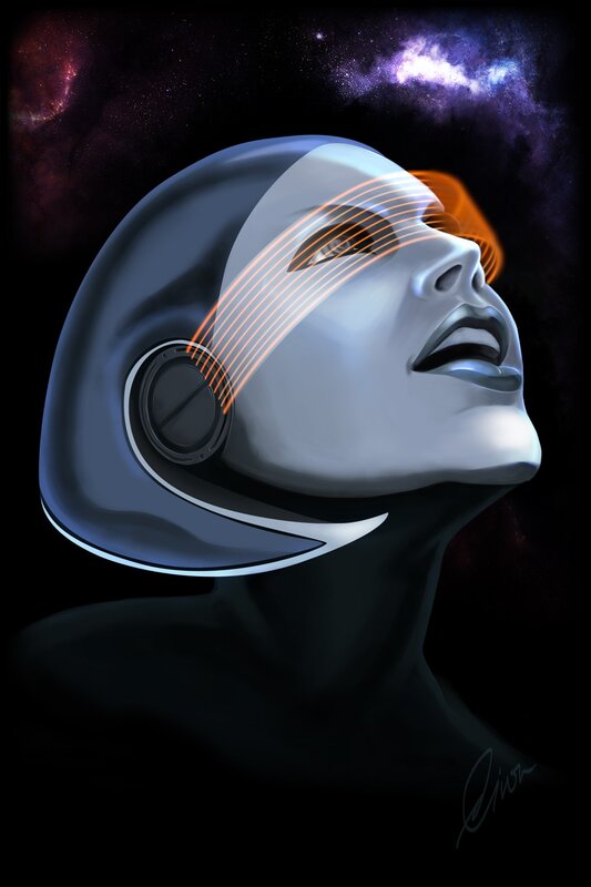 robotic head in space