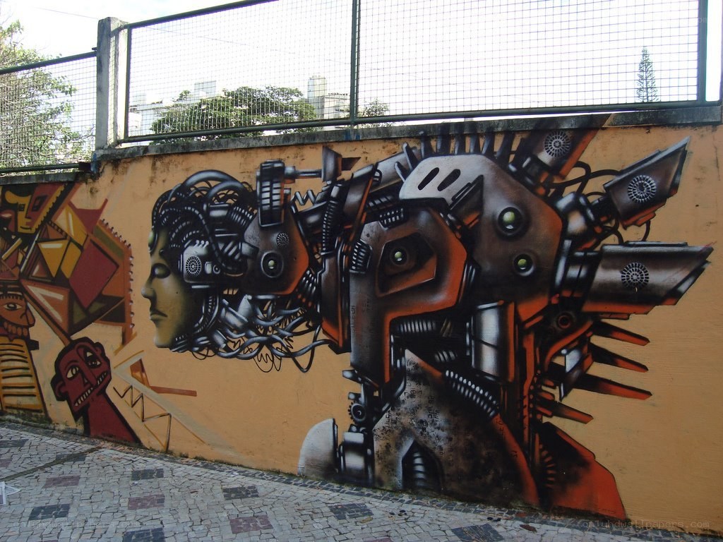 robotic head mural