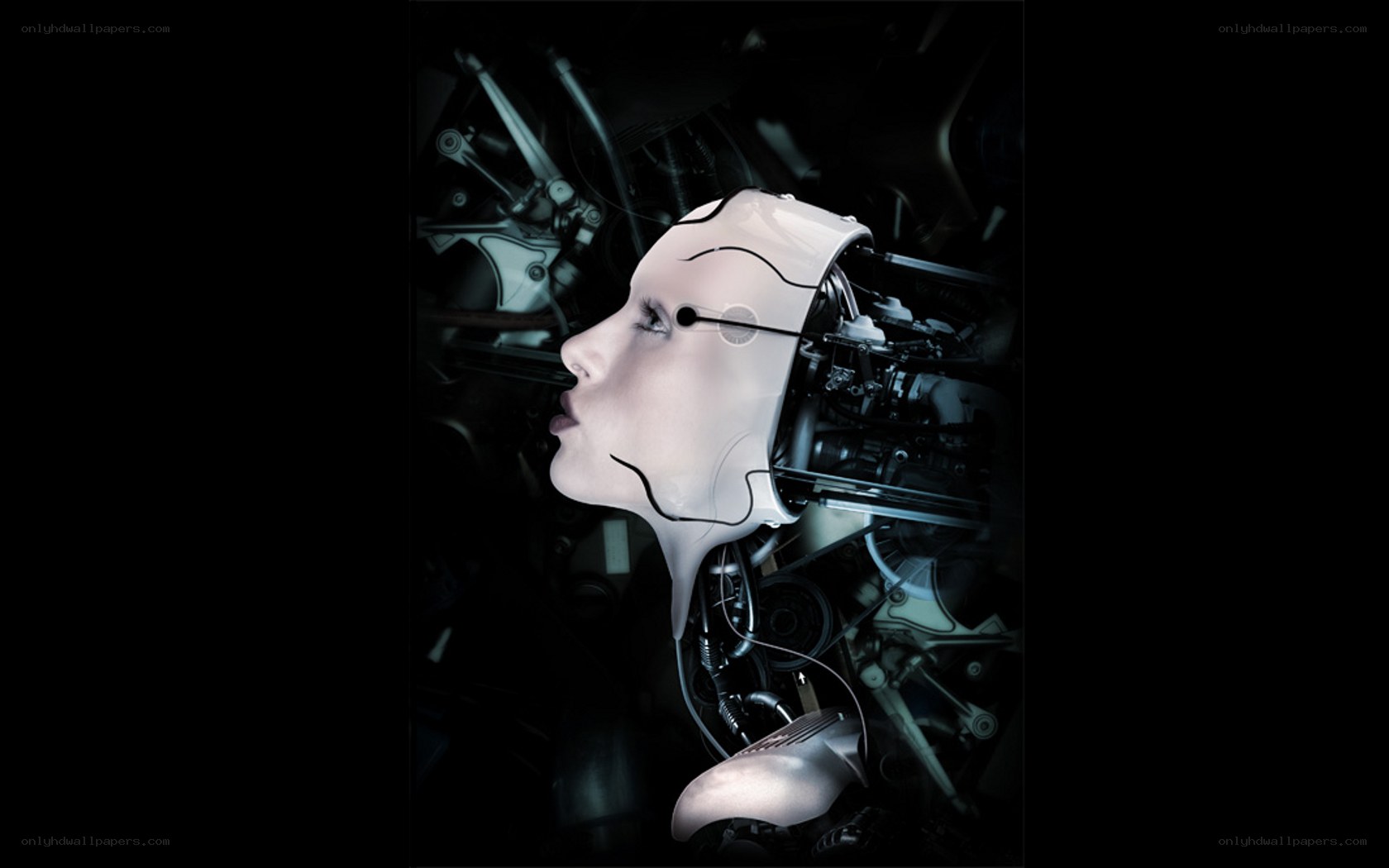 robotic head with exposed internals
