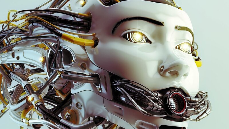 Robotic Head with Exposed Wiring