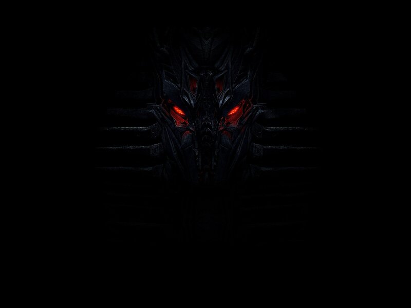 Robotic Head with Glowing Eyes — Black, Dark, Menacing