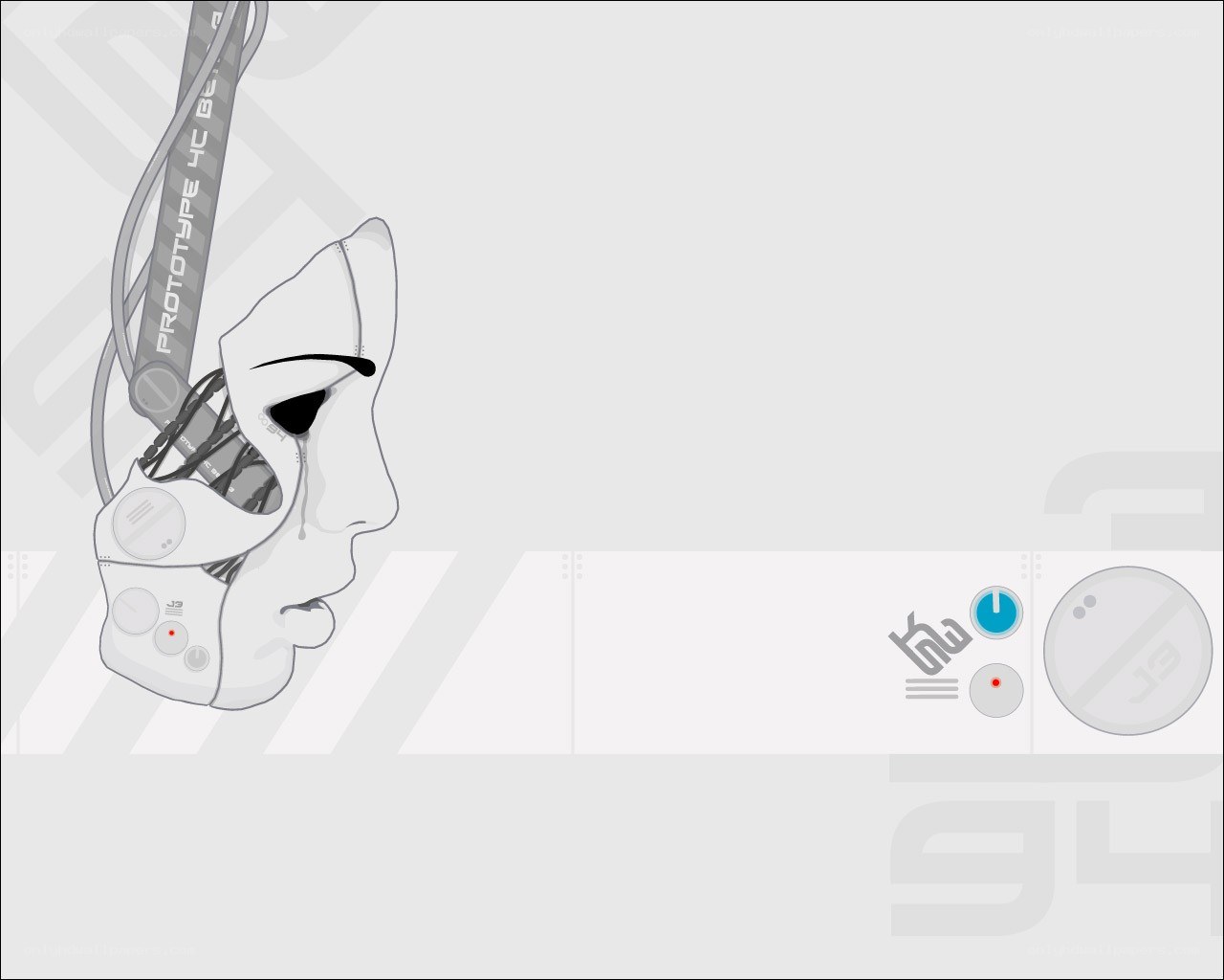 robotic head with tears