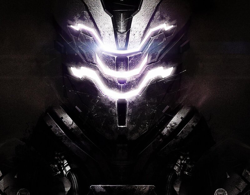 Robotic Helmet — Black, Dramatic, Night, Digital Art
