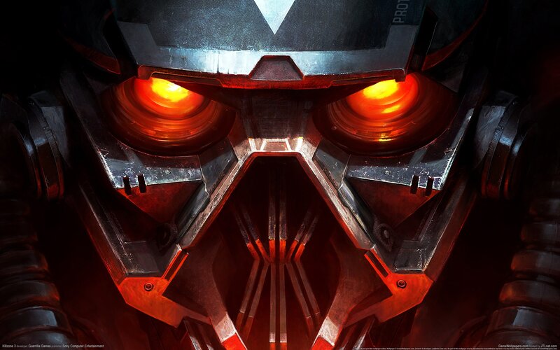 Robotic Helmet Face — Red