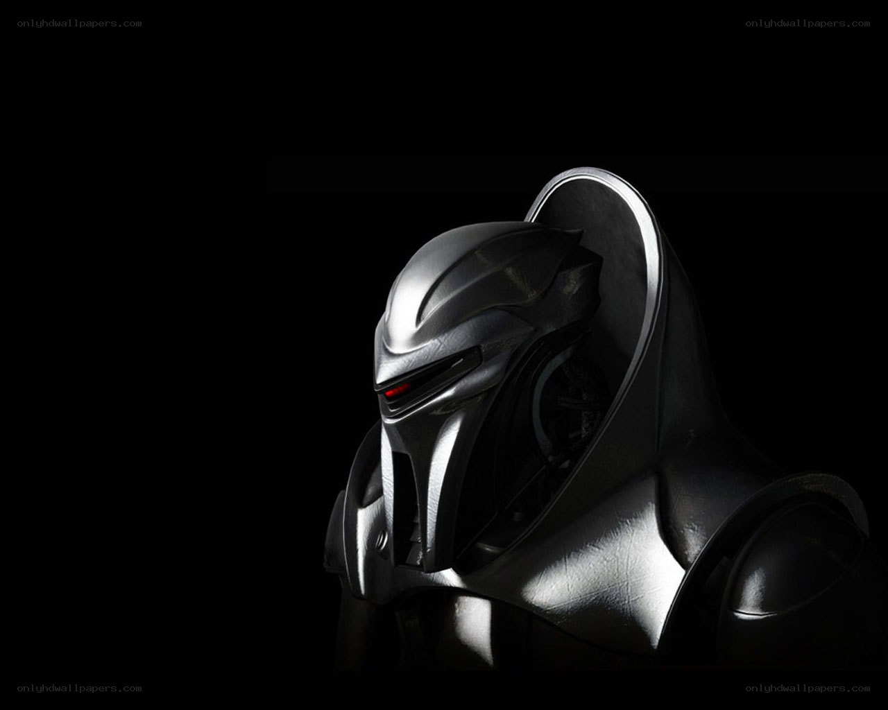 robotic helmet in dark setting