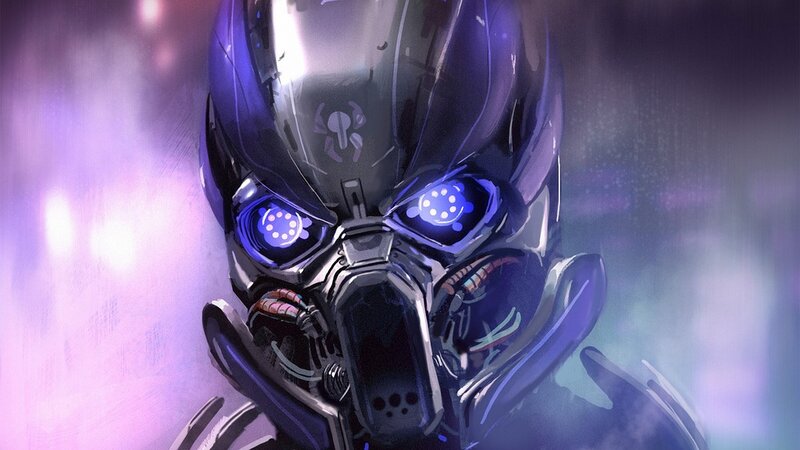Robotic Helmet — Purple