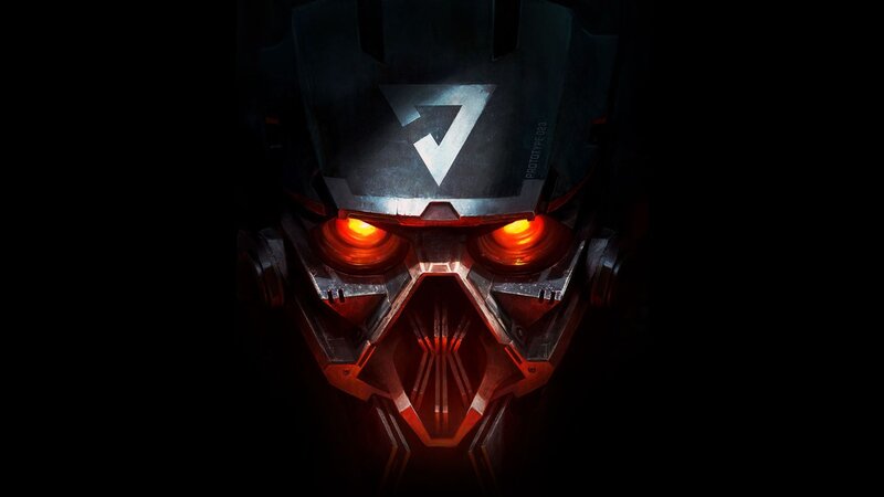 robotic helmet with glowing eyes