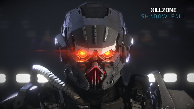Robotic Helmet with Glowing Eyes — Black, Dramatic, Night, 3d Render, Glowing Red Eyes, Dark Background