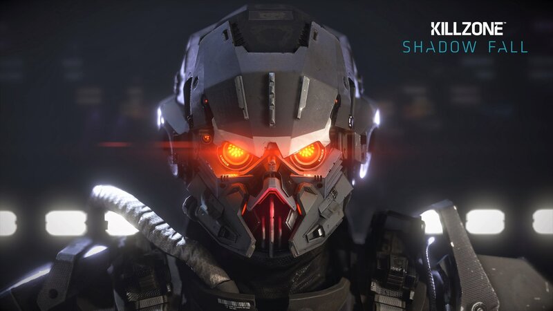 Robotic Helmet with Glowing Eyes — Black, Dramatic, Night