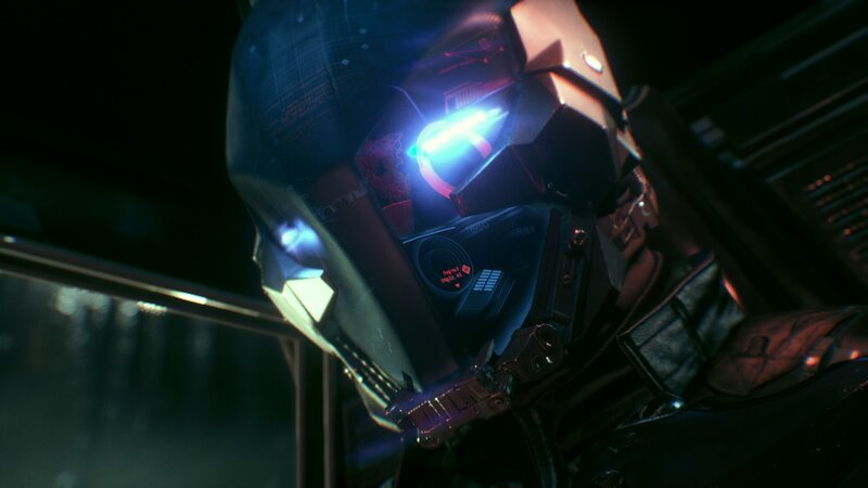 Robotic Helmet with Glowing Lights — Black, Dark, Futuristic