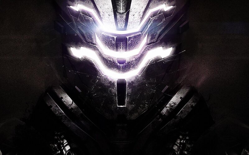 Robotic Helmet with Glowing Lights — Black