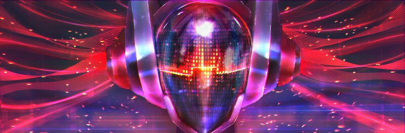 Robotic Helmet with Glowing Visor