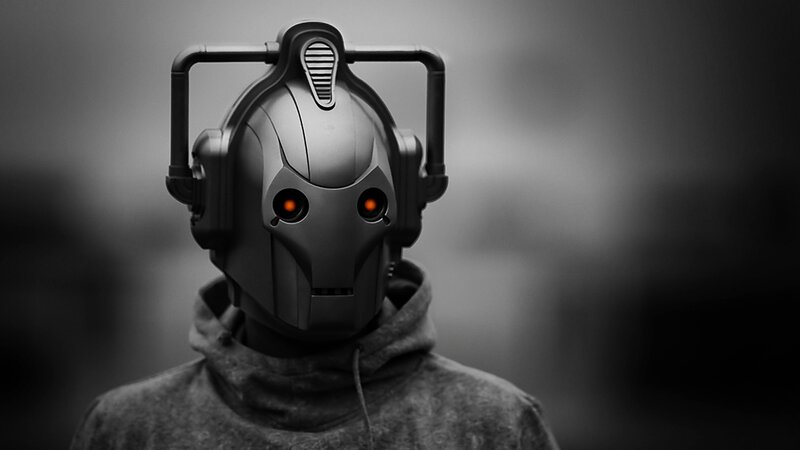 Robotic Helmeted Figure