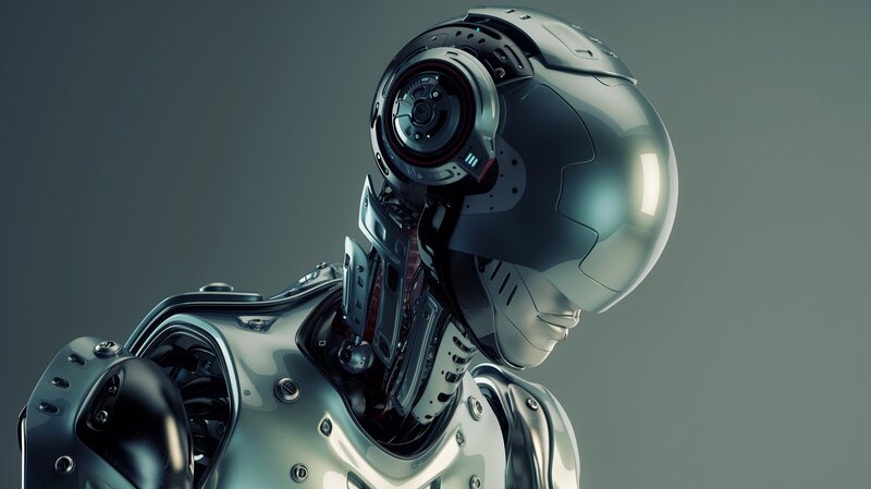Robotic Humanoid Head — Gray