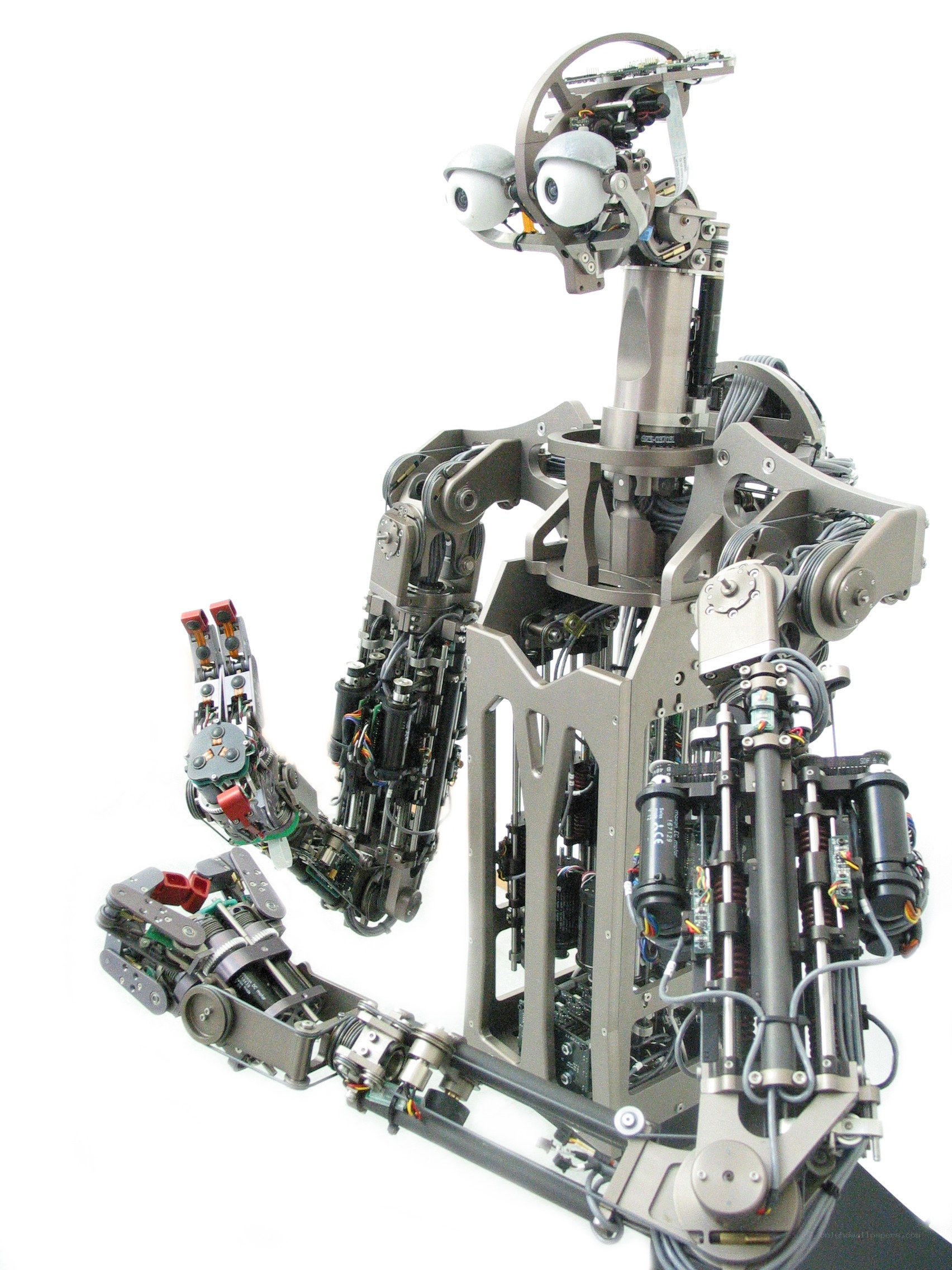robotic humanoid with exposed mechanics