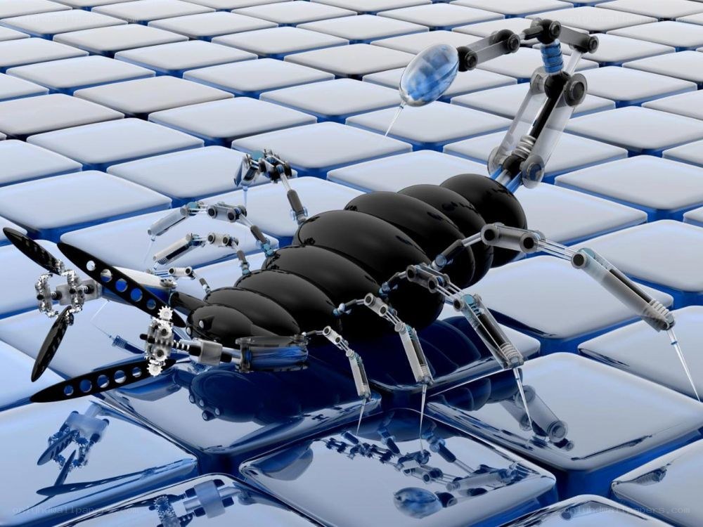 robotic insect on tiled surface