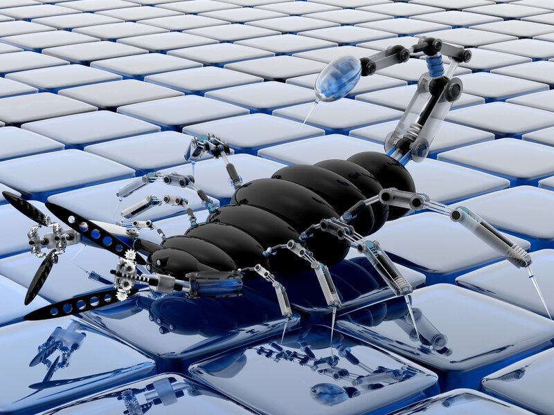 robotic insect on tiled surface