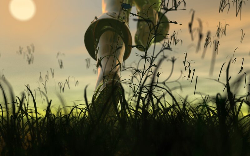 Robotic Leg in Grass