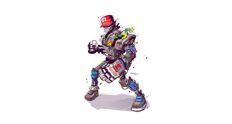 Robotic Mario Character