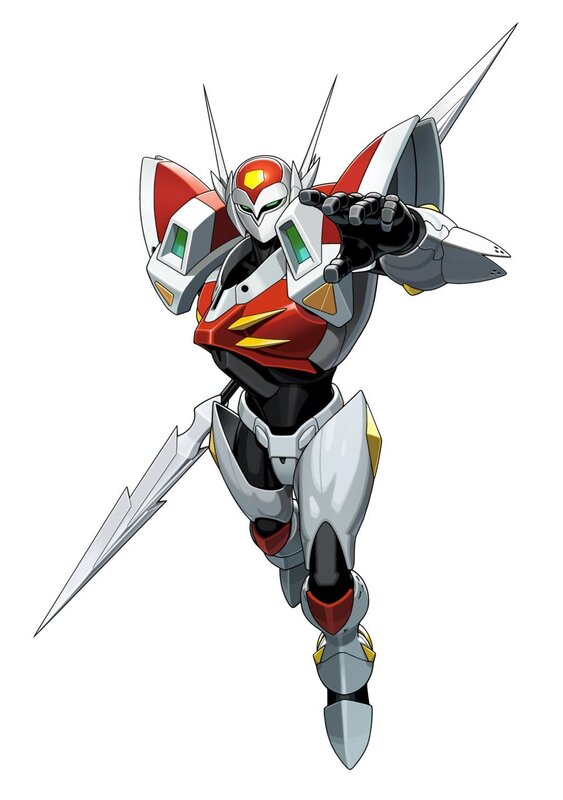 robotic mech in action pose
