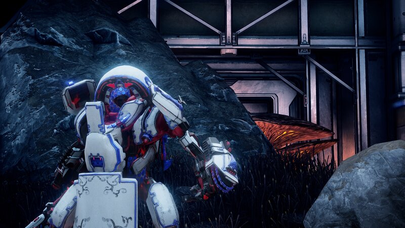 Robotic Mech in Rocky Terrain