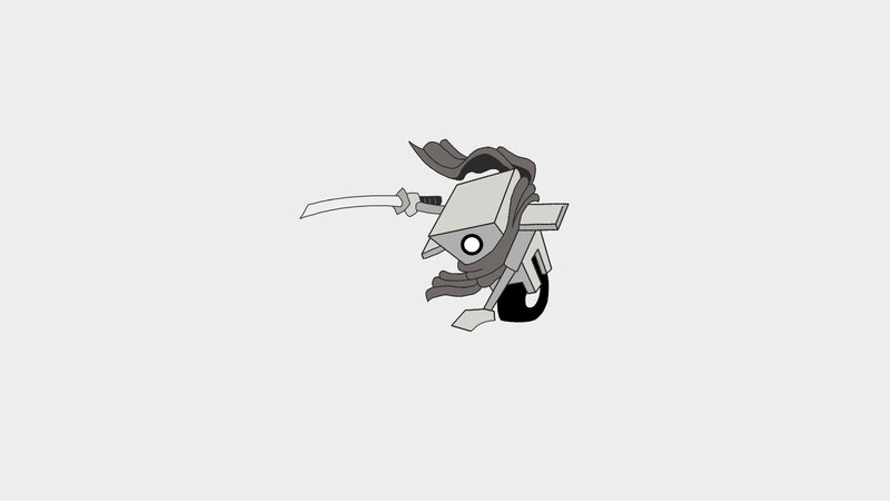 Robotic Ninja Character — Gray